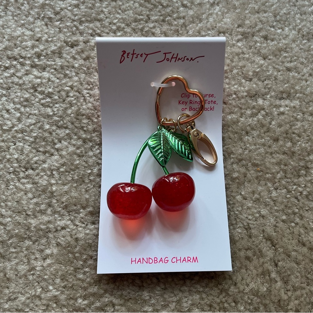 Betsey Johnson Cherry Handbag Charm NWT